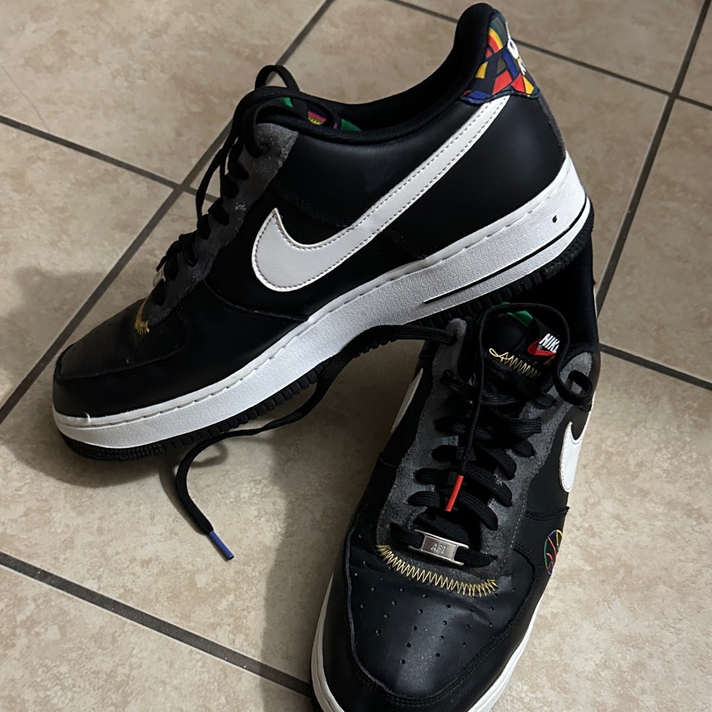 Nike Black Sneakers with White and Multicolor Accents